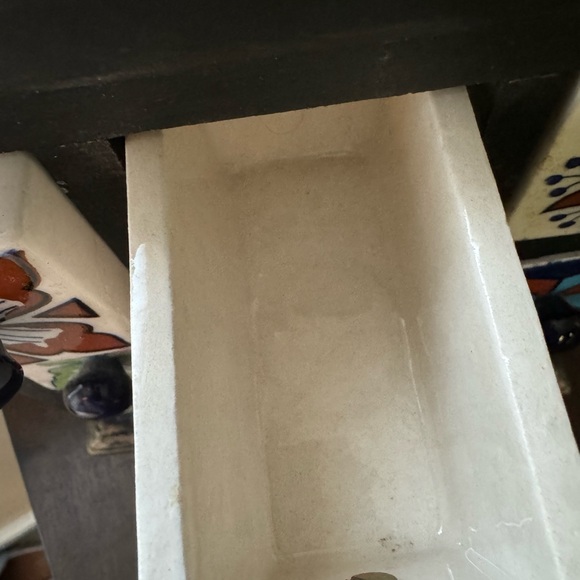 Wooden Tea Trinket Seasoning Cabinet 9 Hand Painted Ceramic Drawers Apothecary - Picture 3 of 9